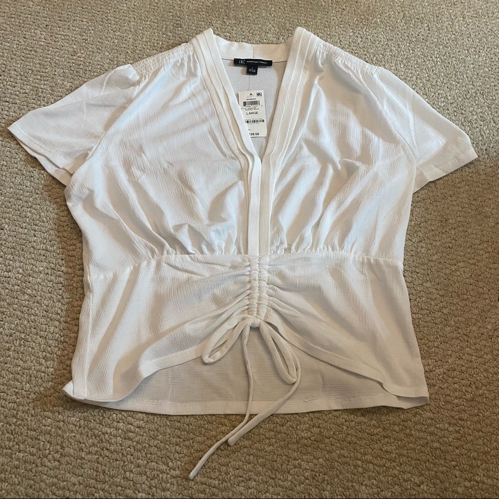 NWT INC white blouse size large